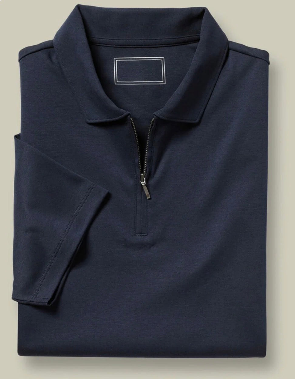 Signature Zip Polo - Navy