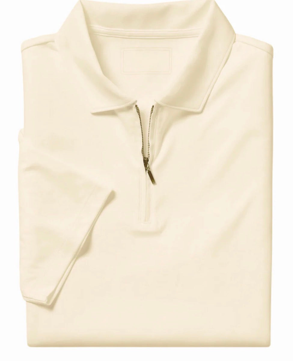 Signature Zip Polo - Ivory