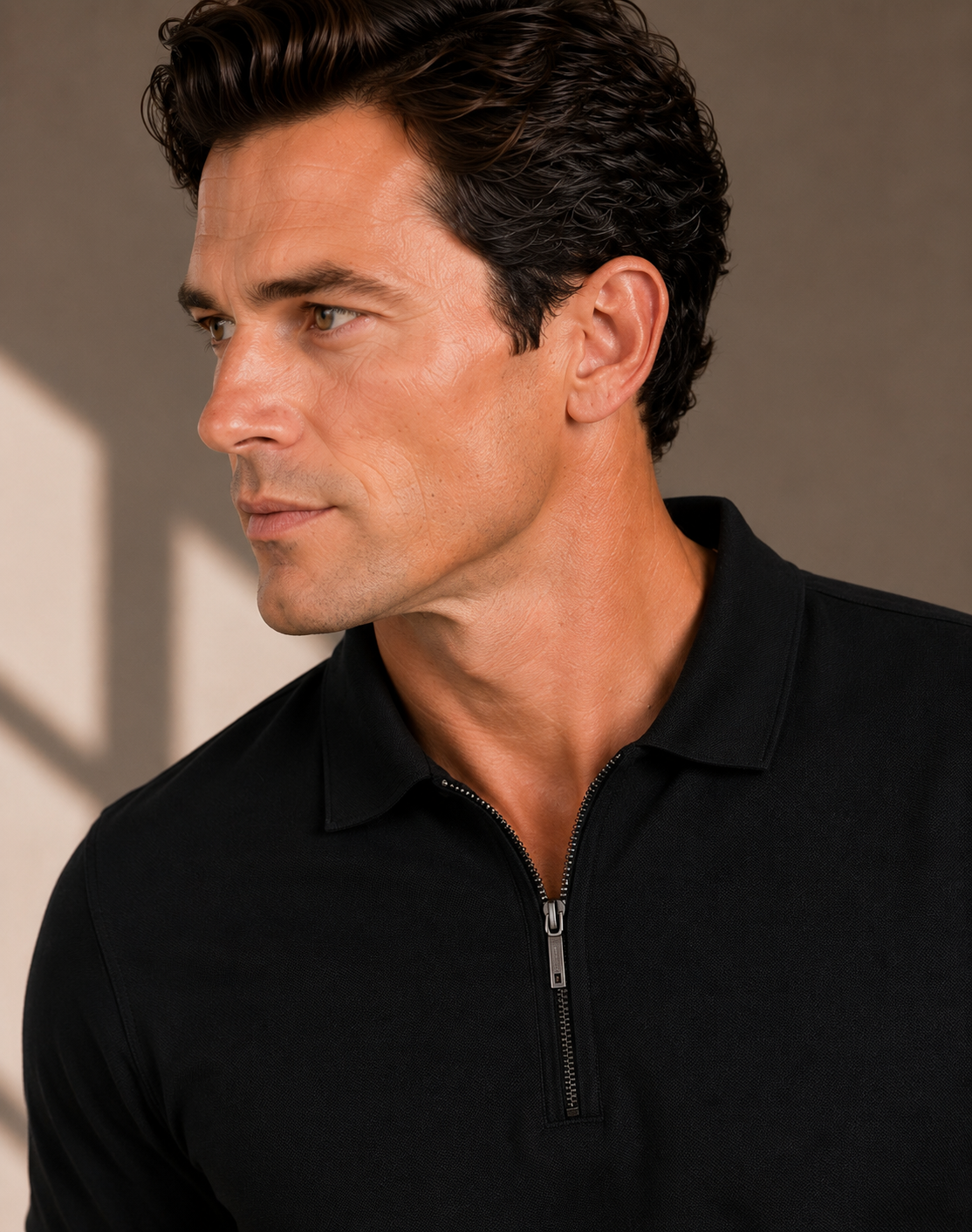 Signature Zip Polo - Black