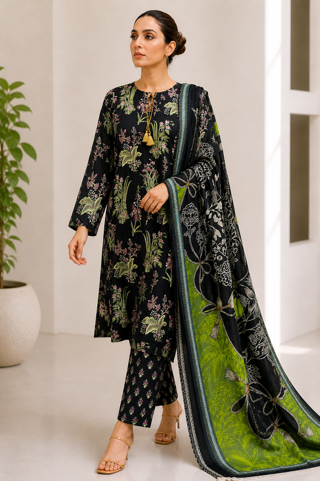 Jofa 3 Piece Unstitched Premium Lawn Suit J-1