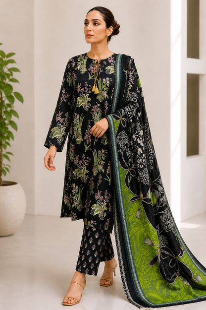 Jofa 3 Piece Unstitched Premium Lawn Suit J-1