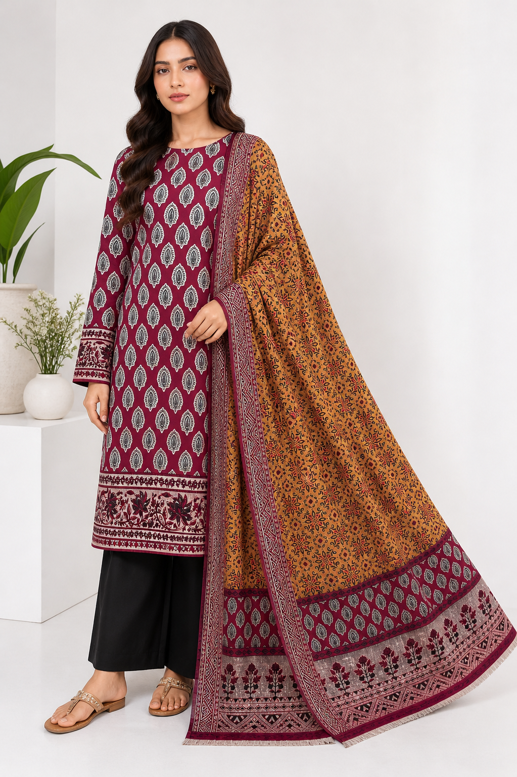 BT 3 Piece Unstitched Premium Lawn Suit D-8