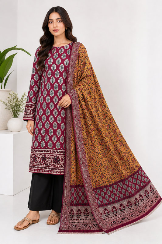 BT 3 Piece Unstitched Premium Lawn Suit D-8