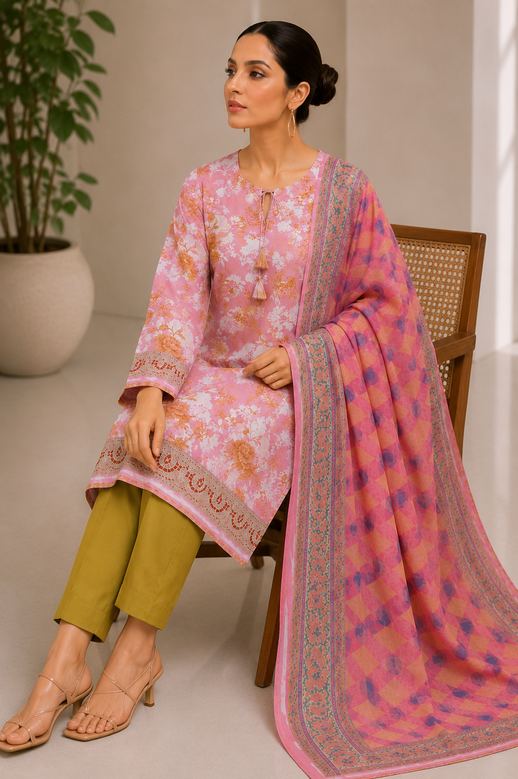 Bonanza 3PC Unstitched Lawn Suits B-26-1002