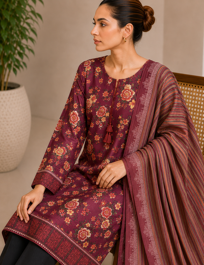 Sapphire 3 Piece Unstitched Premium Lawn Suit S-13