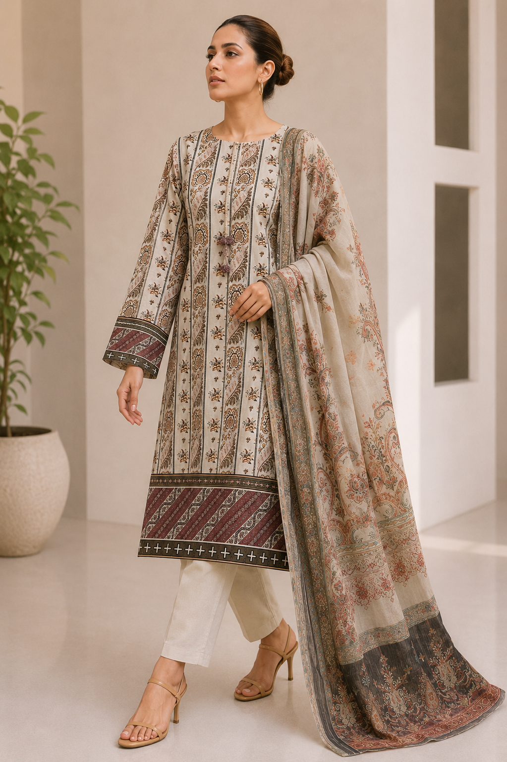 Jofa 3 Piece Unstitched Premium Lawn Suit J-2