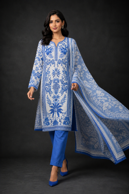 Loraim 3 Piece Unstitched Premium Lawn Suit D-10