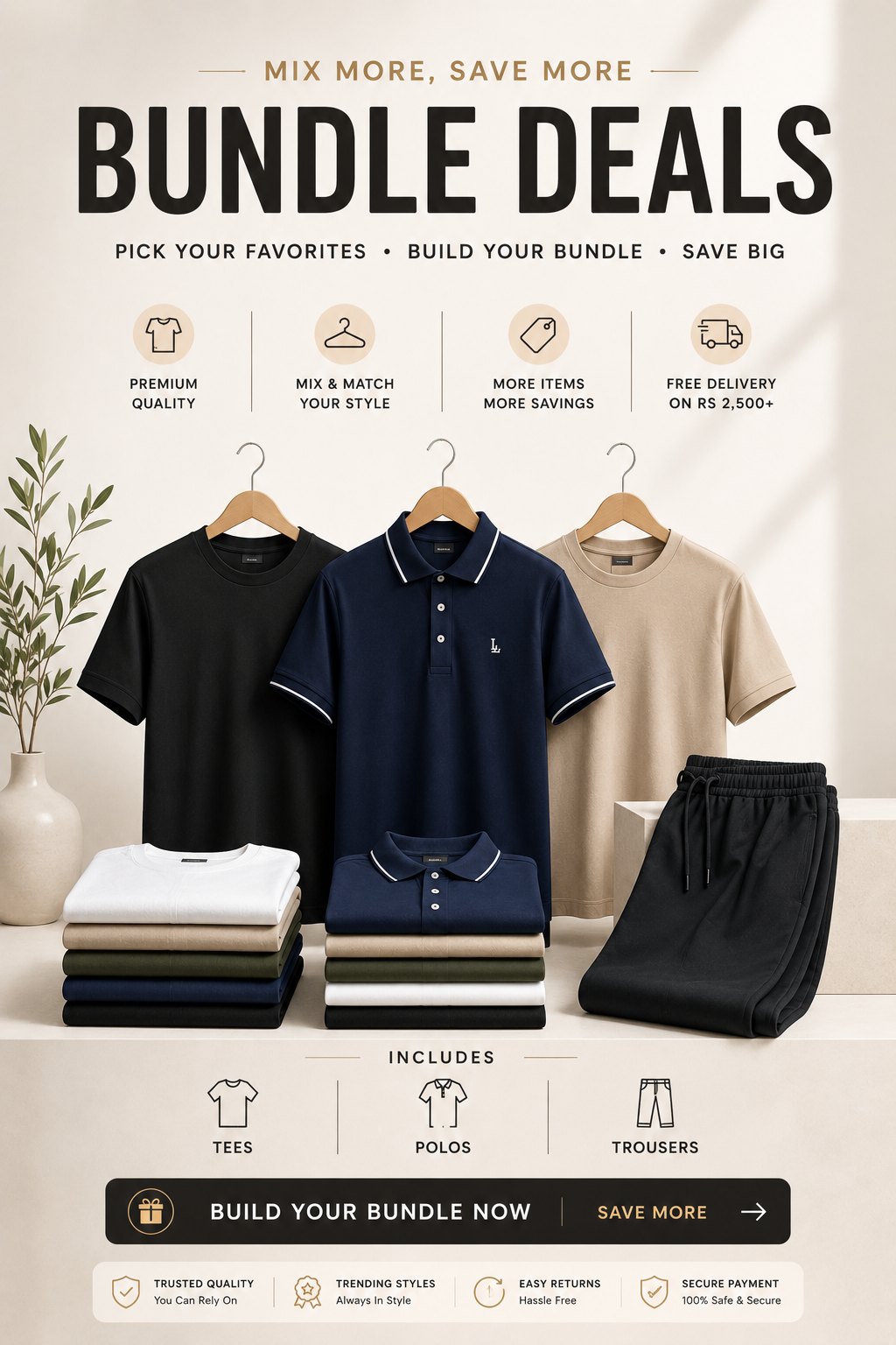 LORAIM | Tees, Polos & Trouser Bundle