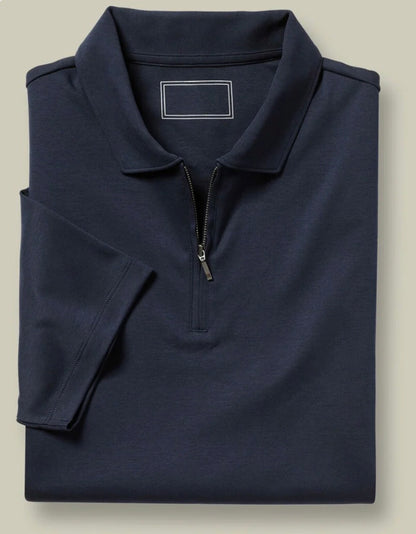 Signature Zip Polo - Navy
