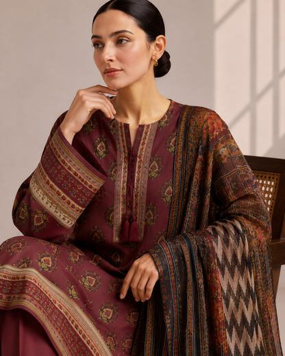 Loraim 3PC Unstitched Lawn Suit L-31-1