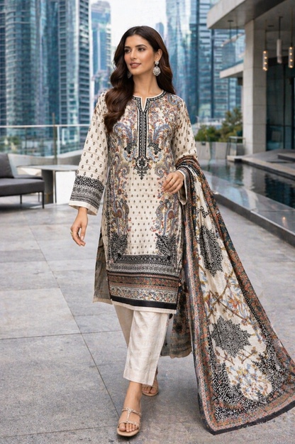 Loraim 3 Piece unstitched Lawn Suits D-2