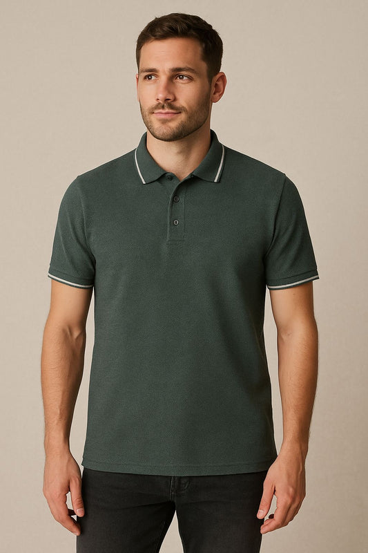 Premium Polo T-Shirt Vintage Olive – Classic Comfort Meets Modern Style
