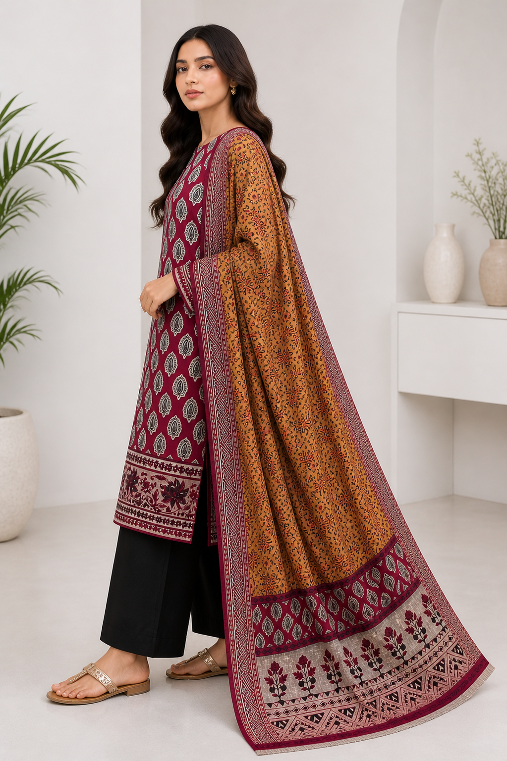 BT 3 Piece Unstitched Premium Lawn Suit D-8