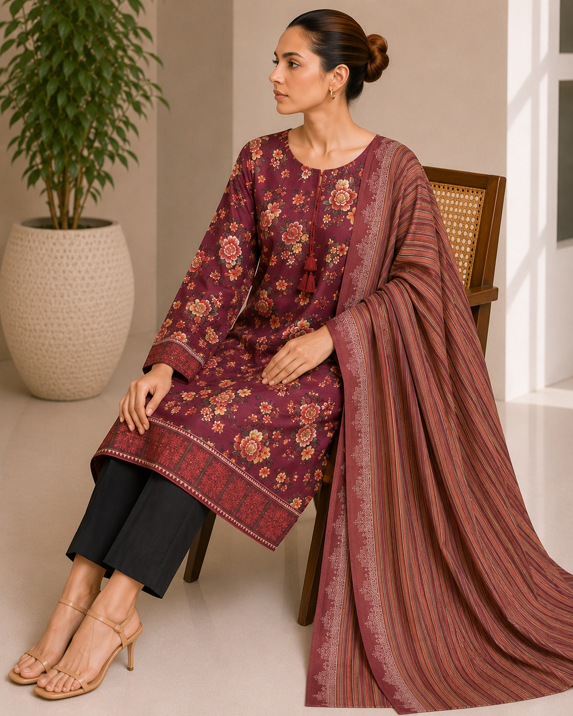 Sapphire 3 Piece Unstitched Premium Lawn Suit S-13