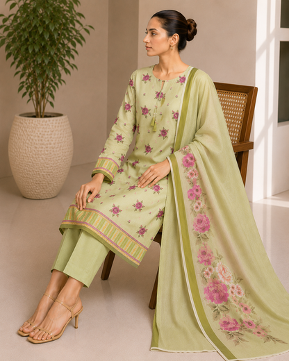 Bonanza 3 Piece Unstitched Premium Lawn Suit B-2
