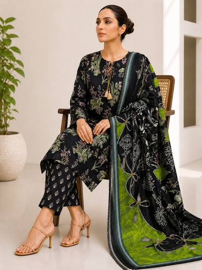 Jofa 3 Piece Unstitched Premium Lawn Suit J-1