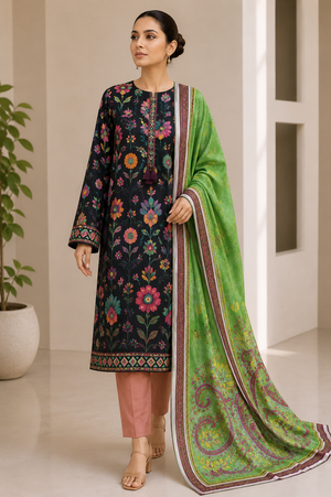 Midnight Bloom|3PC Unstitched