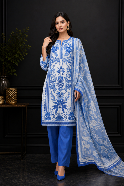 Loraim 3 Piece Unstitched Premium Lawn Suit D-10