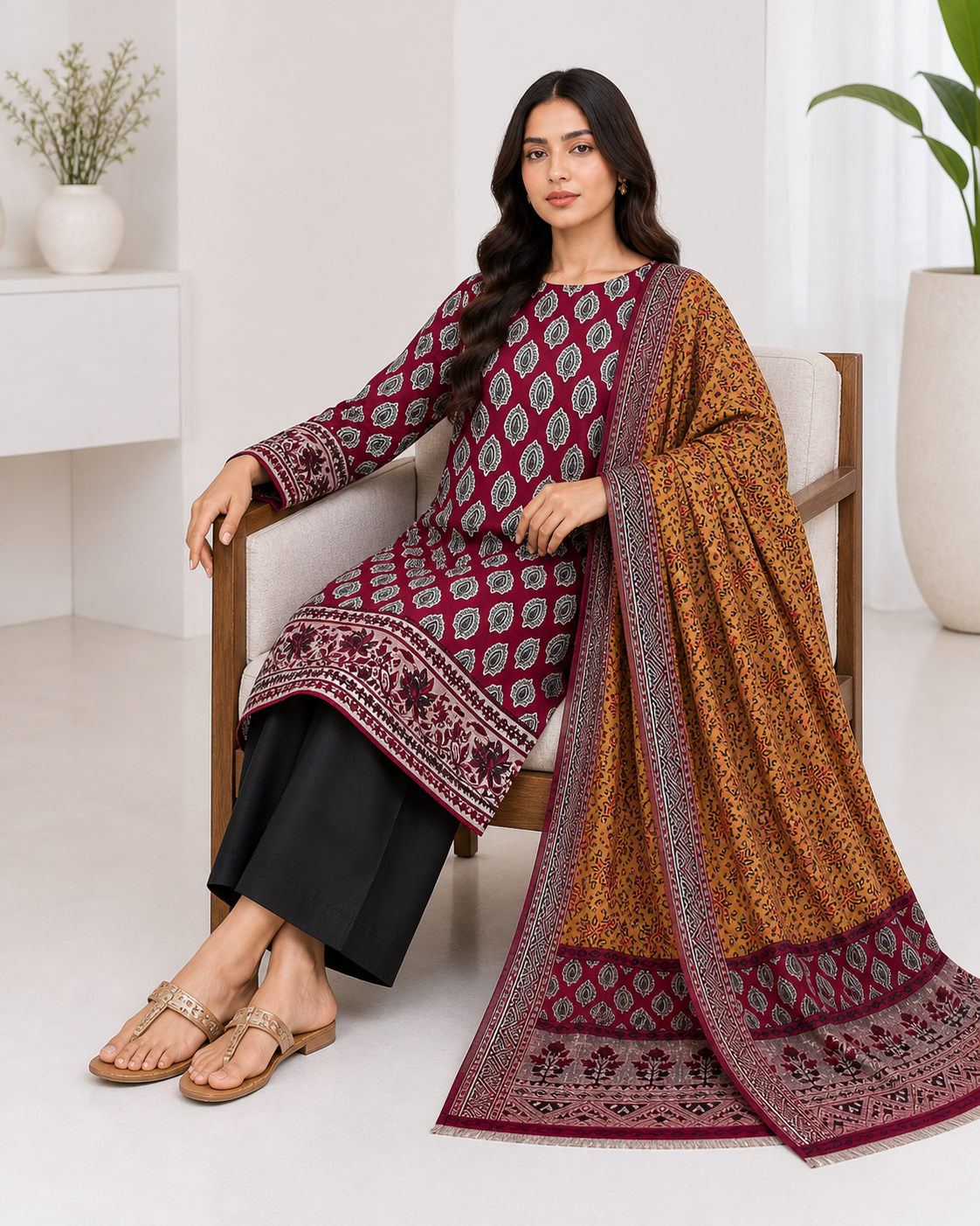 BT 3 Piece Unstitched Premium Lawn Suit D-8