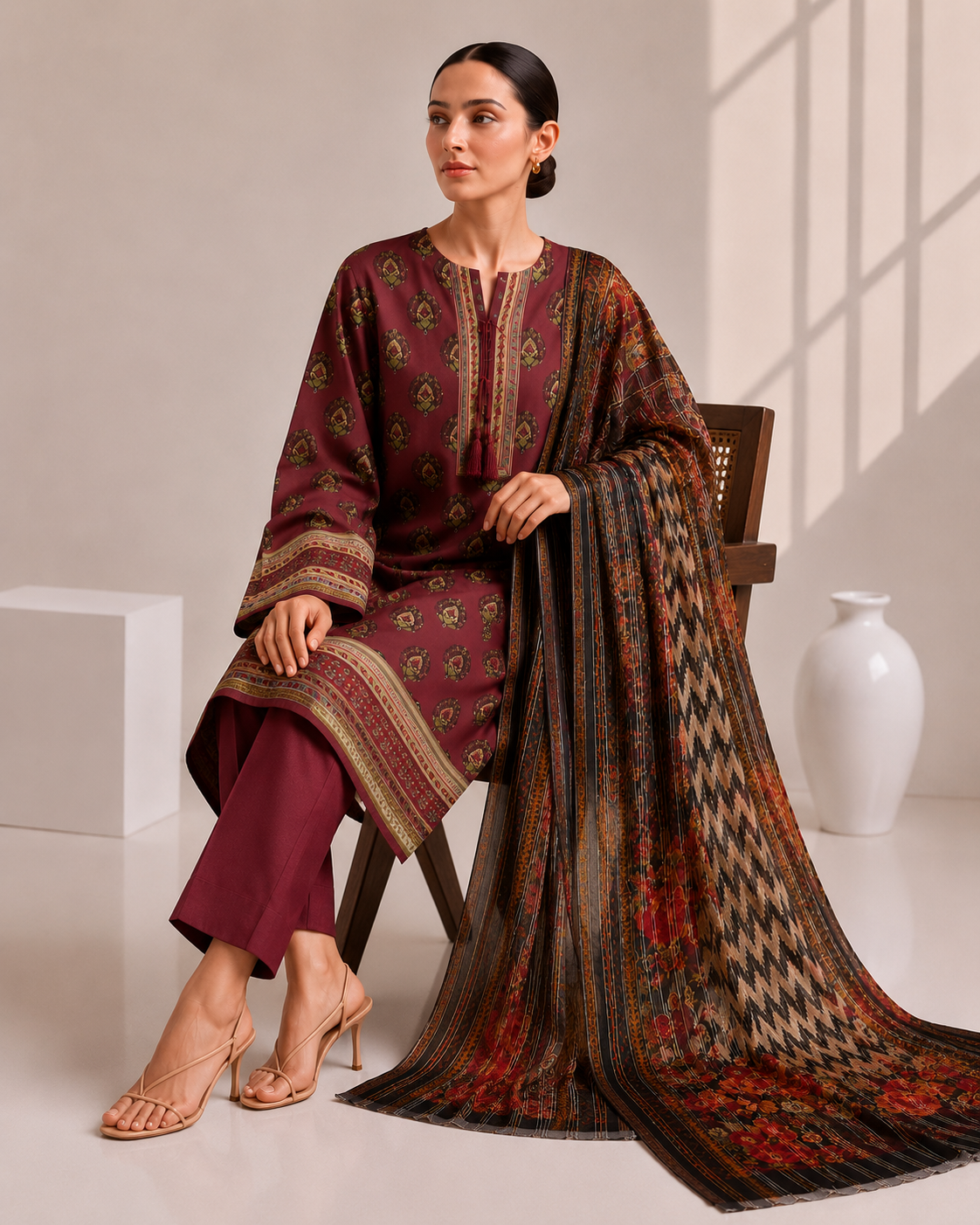 Loraim 3PC Unstitched Lawn Suit L-31-1
