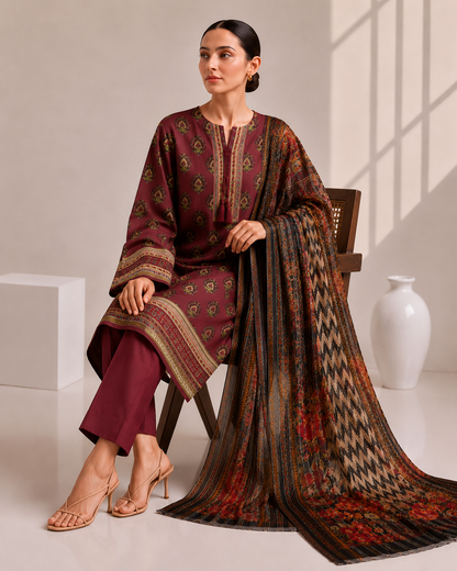 Loraim 3PC Unstitched Lawn Suit L-31-1