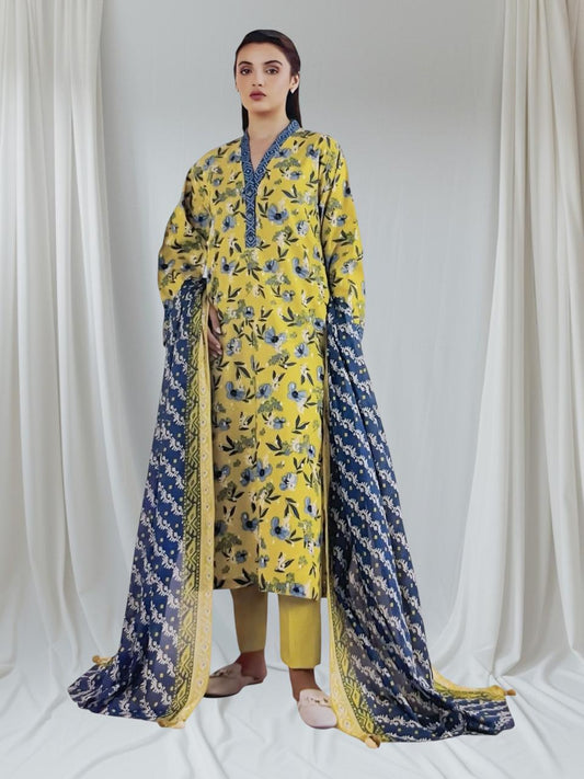 Sapphire Daily – 3 Piece Unstitched Printed Lawn Suit – Design 4