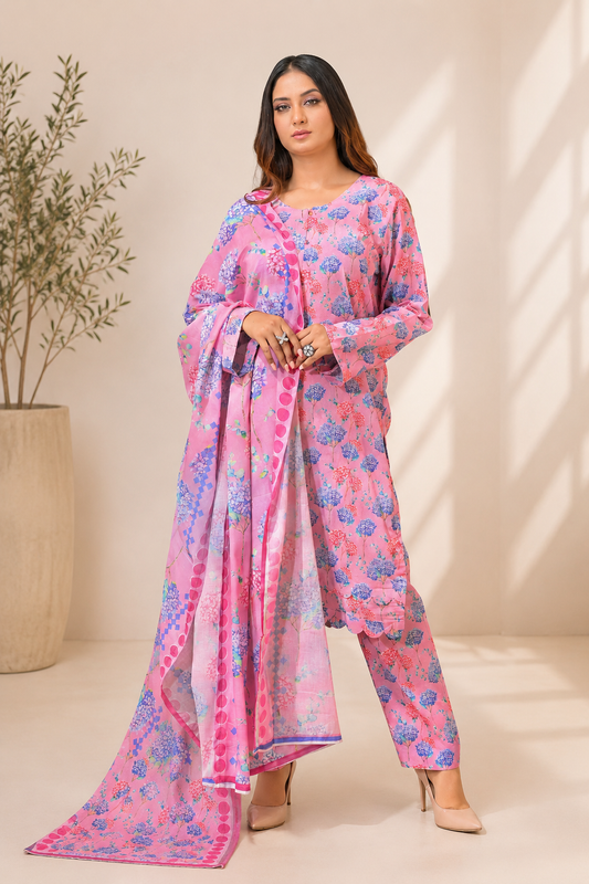 Pink Bloom | Stitched 3PC