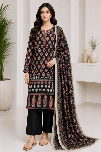 Loraim 3 Piece Unstitched Premium Lawn Suit D-7
