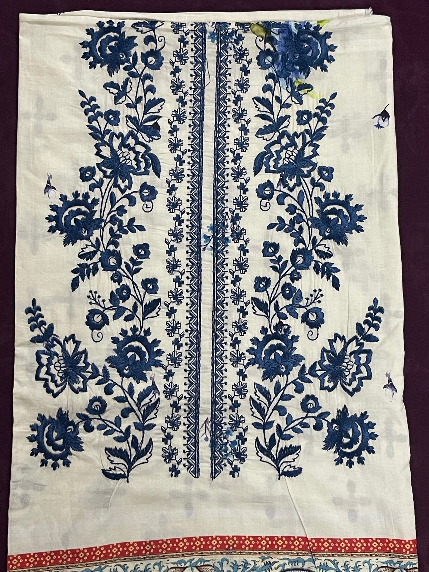 J. Emb. unstitched 3PC Lawn Suit JL-26-1096