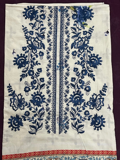 J. Emb. unstitched 3PC Lawn Suit JL-26-1096