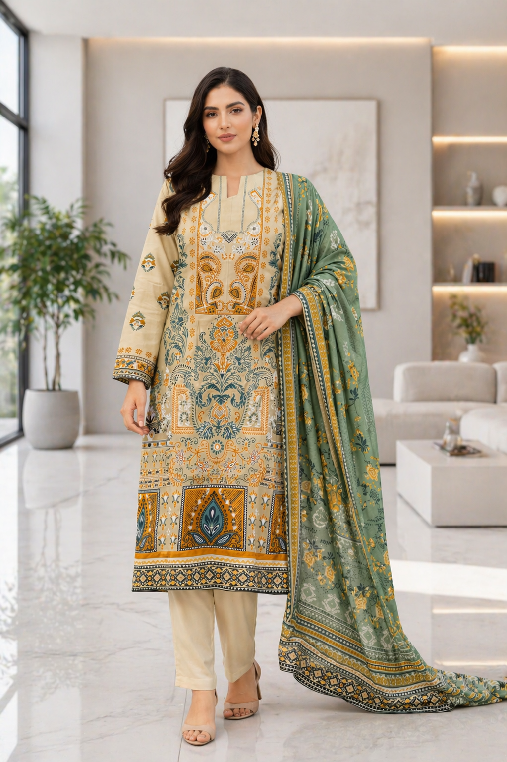 Loraim 3 Piece unstitched Lawn Suits D-1