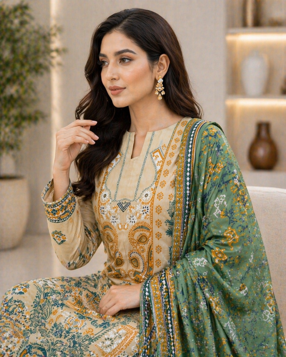 Loraim 3 Piece unstitched Lawn Suits D-1