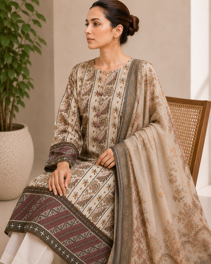 Jofa 3 Piece Unstitched Premium Lawn Suit J-2