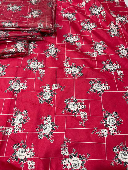 Shifona 2-Piece unstitched Polylawn Suits Combo-6 (Pack of -4)