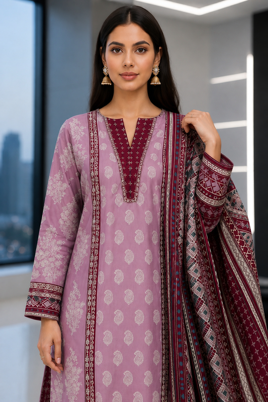 Nisha 3 Piece Unstitched Premium Lawn Suit D-9