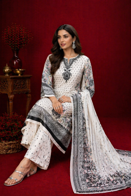 Loraim 3 Piece unstitched Lawn Suits D-4