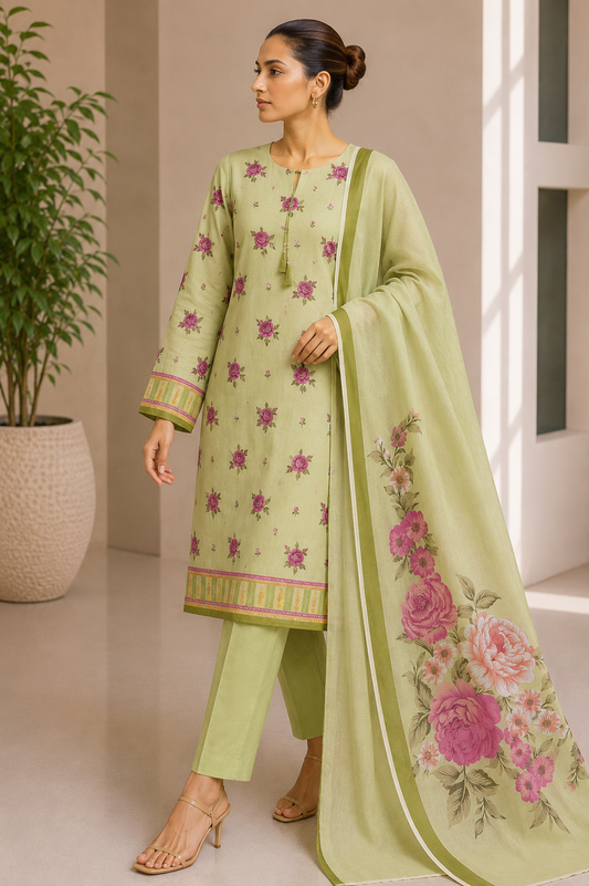 Bonanza 3 Piece Unstitched Premium Lawn Suit B-2