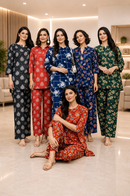 Shifona 2-Piece unstitched Polylawn Suits Combo-8 (Pack of 6)