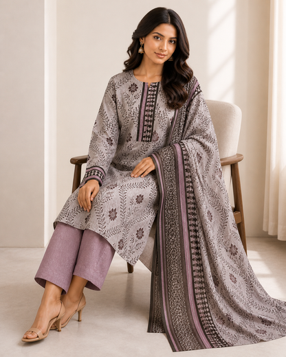 Loraim 3 Piece Unstitched Premium Lawn Suit D-12