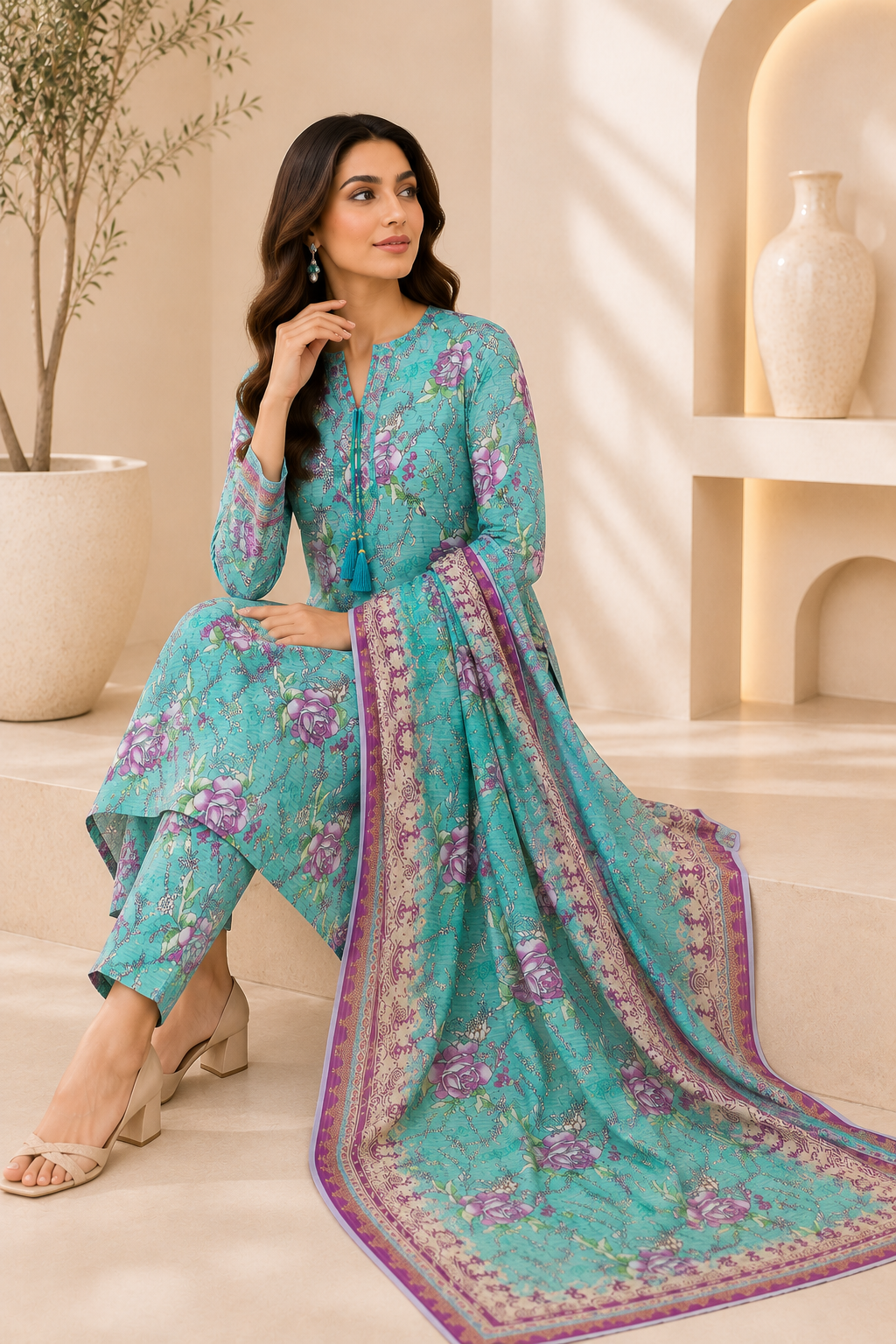 Aqua Roselle | Unstitched