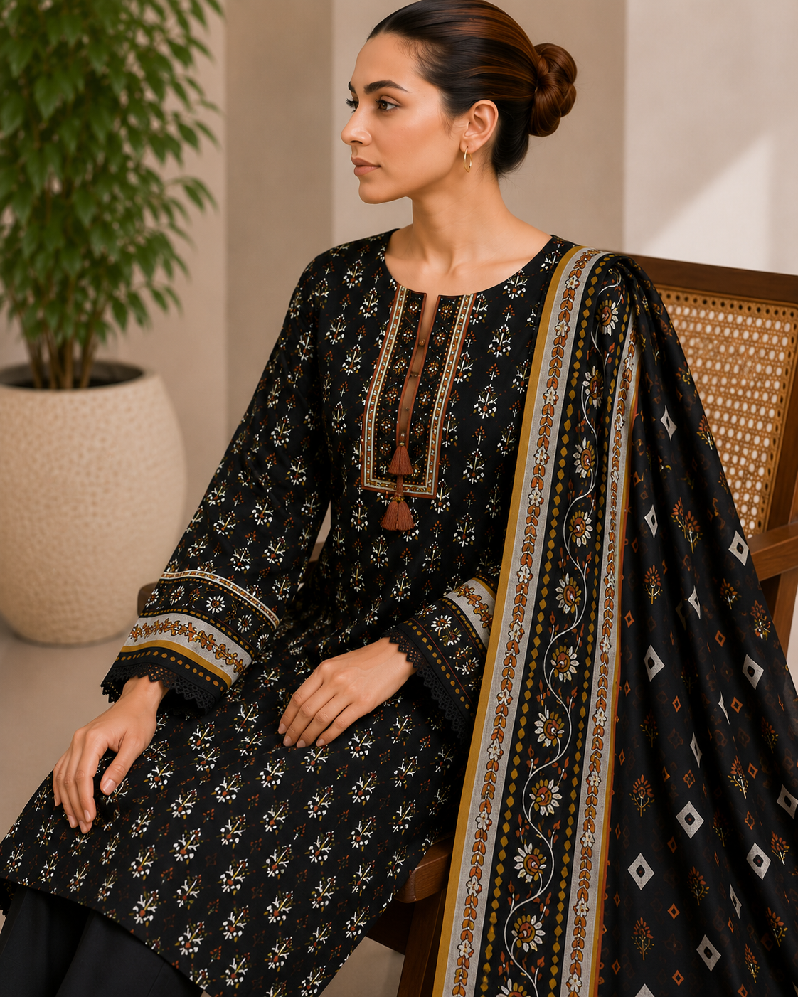 Loraim 3 Piece Unstitched Premium Lawn Suit L-14