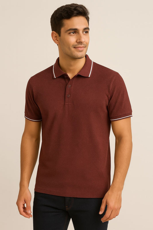 Premium Polo T-Shirt Vintage Maroon – Classic Comfort Meets Modern Style