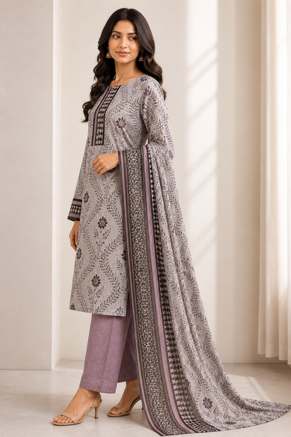 Loraim 3 Piece Unstitched Premium Lawn Suit D-12
