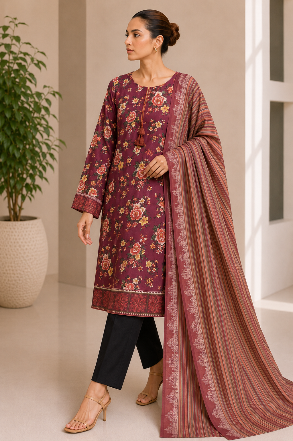 Sapphire 3 Piece Unstitched Premium Lawn Suit S-13