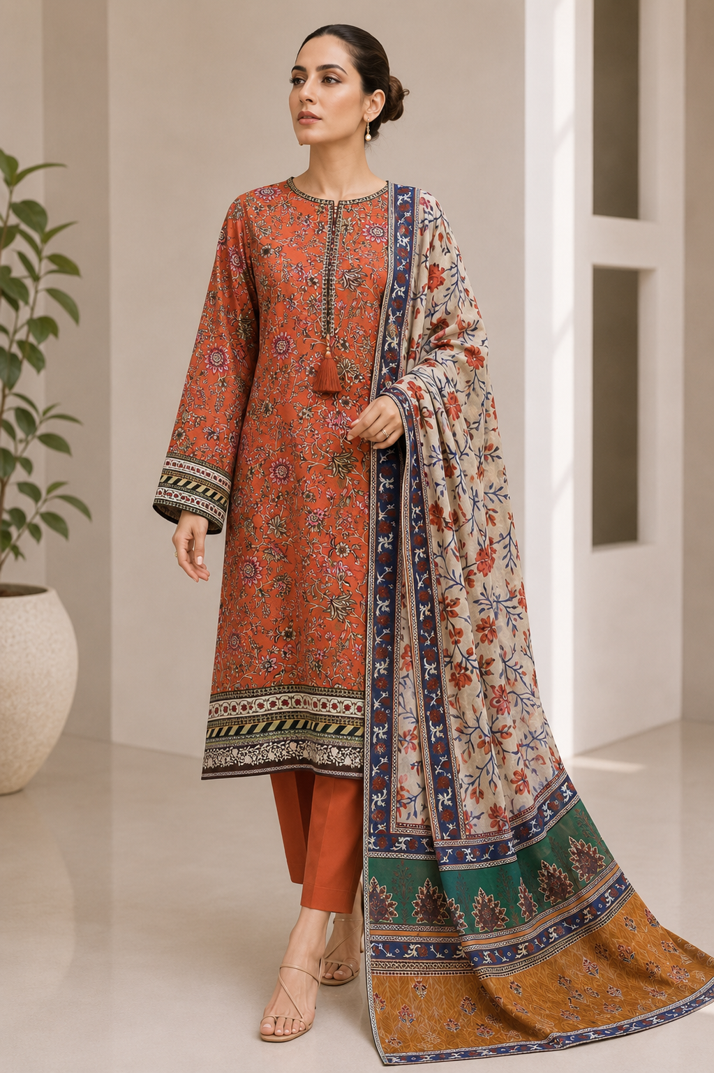 Bonanza 3PC unstitched Lawn Suit B-26-1005
