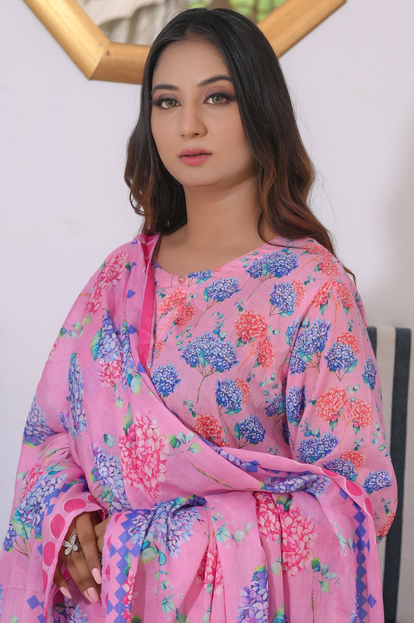 Shifona – 3-Piece Stitched Lawn Suit – Blush Floral