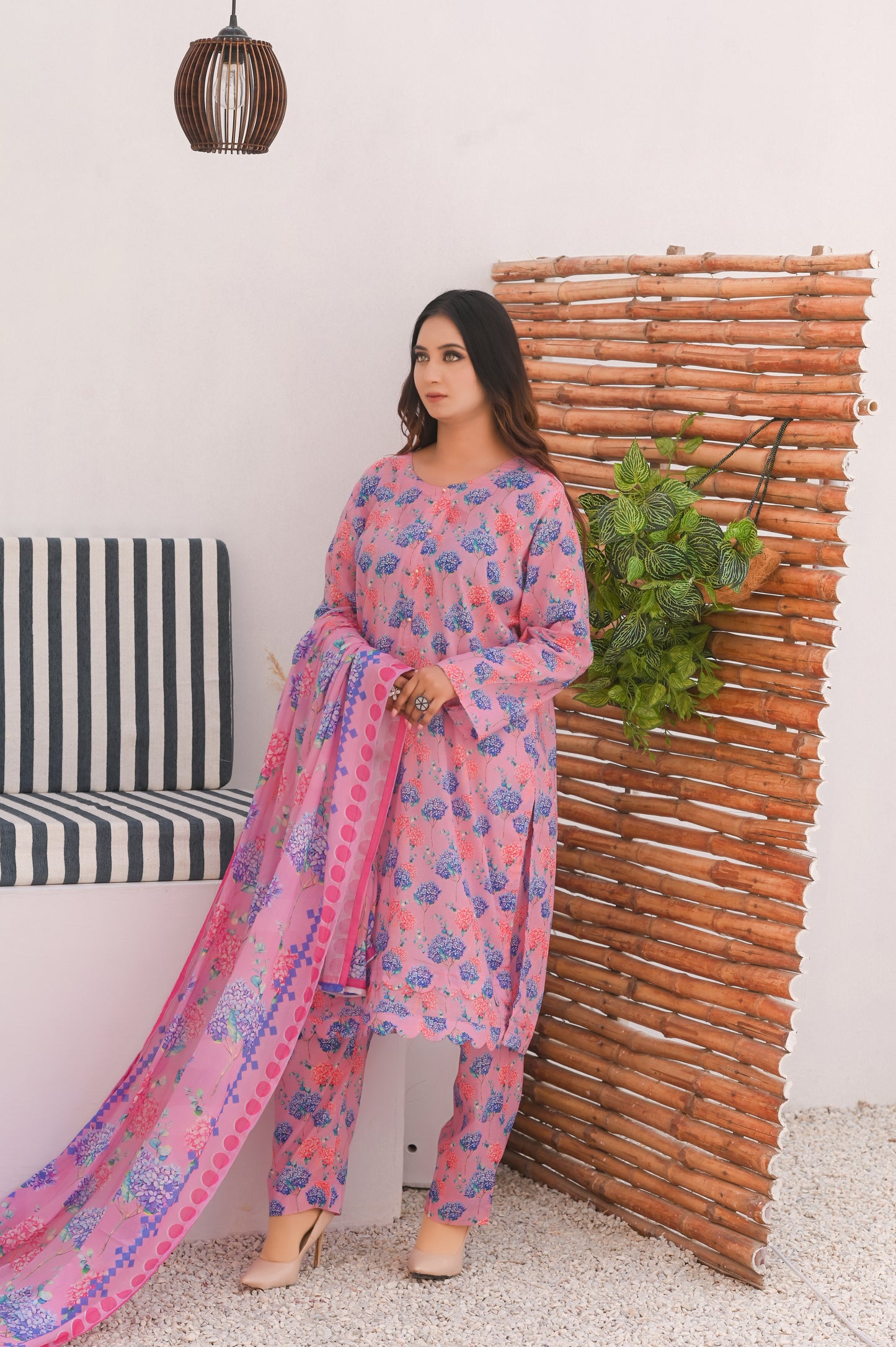 Shifona – 3-Piece Stitched Lawn Suit – Blush Floral