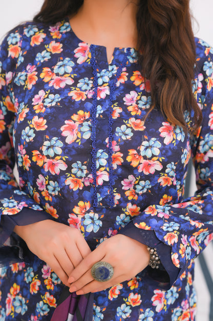 Shifona – 3-Piece Stitched Lawn Suit – Midnight Bloom