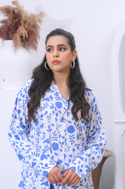 Shifona 2 Piece – Ready to Wear Printed Linen Co-ords Set – Design 1