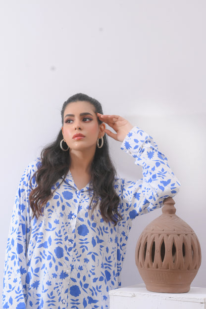 Shifona 2 Piece – Ready to Wear Printed Linen Co-ords Set – Design 1